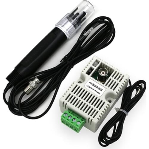 PH Value Temperature Transmitter Detection Sensor Module,RS485/4-20mA/0-10V/0-5V Output+Electrode PH Temperature Transmitter