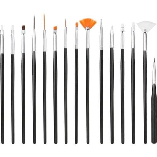 15Pcs/Set Nail Decoration Set Pro Nail Art Drawing Dotting Polish Makeup Pen Brushes Manicure Salon Kits Tools