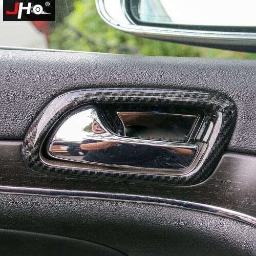 JHO ABS Carbon Grain Car Inner Door Bowl Overlay Cover Trim For Jeep Grand Cherokee 2014-2020 2019 2016 2015 17 Limited WK2 2018