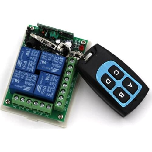New DC24V 4CH RF Wireless Remote Control System Teleswitch Waterproof Transmitter and Receiver Universal Gate Remote Control