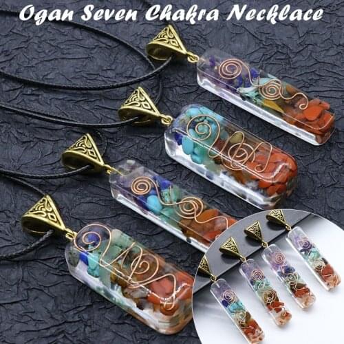 Orgone 7 Chakras Necklace Electromagnetic Wave Protector Natural Stone Energy Pendant Necklace Yoga Reiki Healing Amulet BB