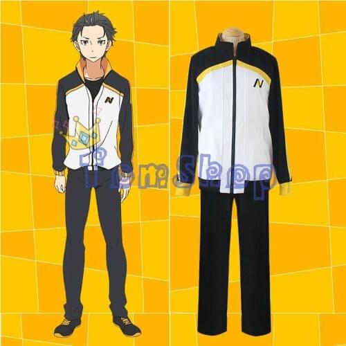Re: Zero kara Hajimeru Isekai Seikatsu Subaru Natsuki Cosplay Costume Jacket Coat & Long Pants Suit Sportswear Uniform