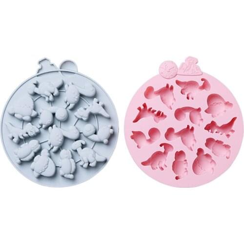 12 Cells No Smell Good Silicone Material Large Dinosaur Mold DIY Biscuit Chocolate Epoxy Fondant Candle Cake Molds