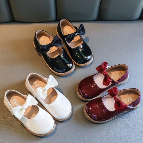 Girls Red Bow Princess Shoes Patent Leather Platform Shoes Fashion Kids School Shoes Kids Dress Shoes 3-12Y Butterfly Shoes