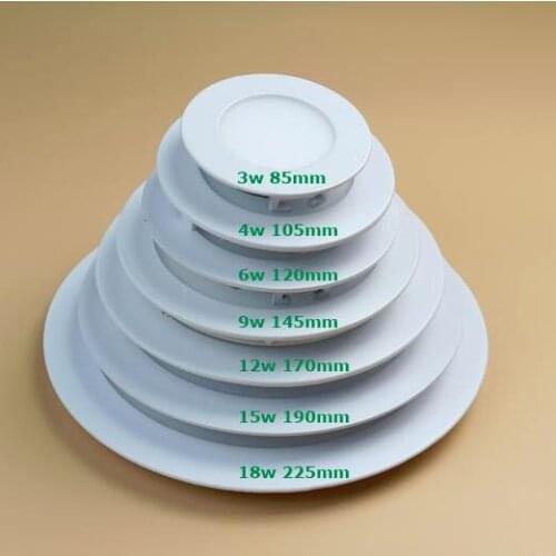 Ultra Thin Led Panel Downlight 3w 4w 6w 9w 12w 15w 18w Round LED Ceiling Recessed Light AC85-265V LED Panel Light SMD2835