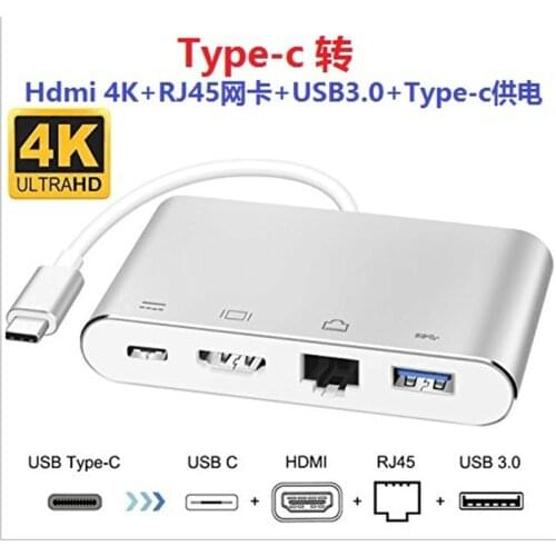Type C 3.1 to HDMI 4K Gigabit Ethernet RJ45 1000M With PD USB3.0 HUB Converter for Macbook Pro Samsung S10 S9 S8 huawei