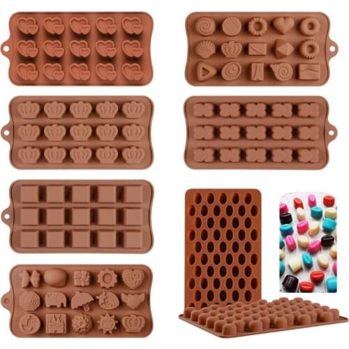 Heart Shaped Rose Shaped Chocolate Fudge Silicone Mold 18 Food Grade Silicone CandyJelly Baking Molds Cake Decoration Accessorie