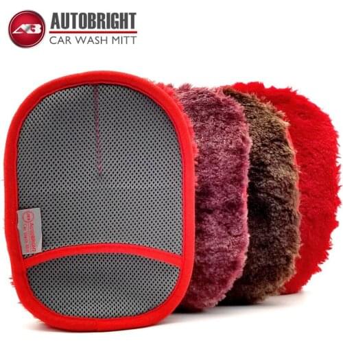 Car wash Mitt Cleaning gloves Fiber Synthetic wool Advanced Premium Shampoo Wipe Pad Profession AUTOBRIGHT Car Care Tool