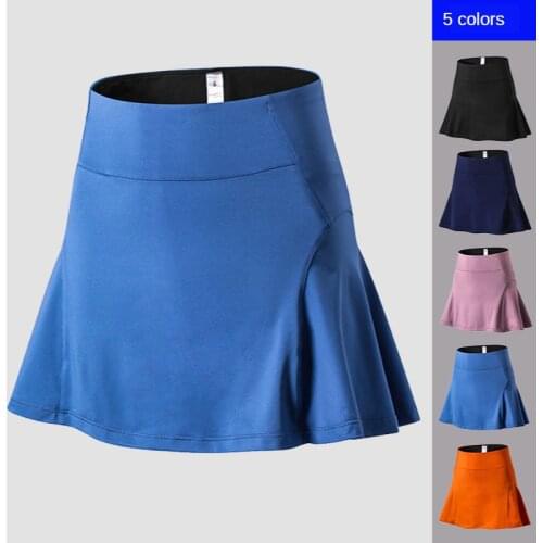 Women High Waist Movement Culottes Yoga Fitness Tennis Badminton Skirt Anti Exposure Running Quick-Dry Skirt Golf Workout Skirt