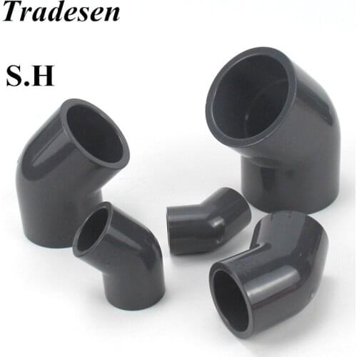 1pcs PVC I.D 20 25 32 40 50mm Connector 45 Degrees Elbow Aquarium Fish Tank Pipe Joints Garden Water Connectors UPVC Tube Joint