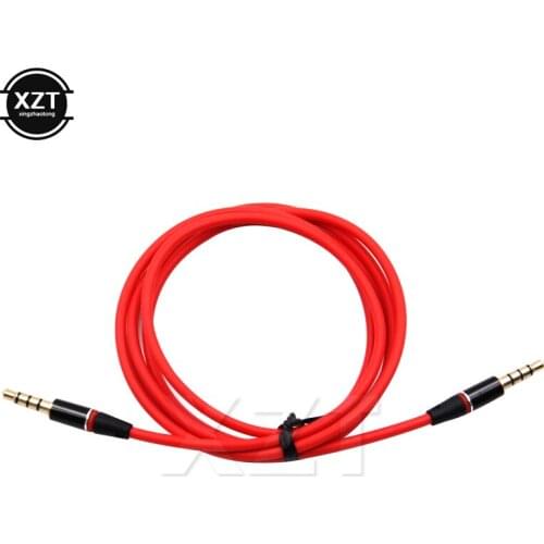 1pcs Audio Cable 3.5MM AV Jack Male To 4-Pole 3 Ring AUX Extension Cable Gold Plated For iPhone Car MP3 / MP4 Headphone Speaker