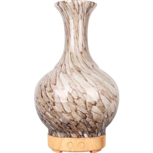 120 ml Marbling Glass Ultrasonic Air Humidifier with LED Night Aroma Lamp Aromatherapy Essential Oil Diffuser for Home Bedroom