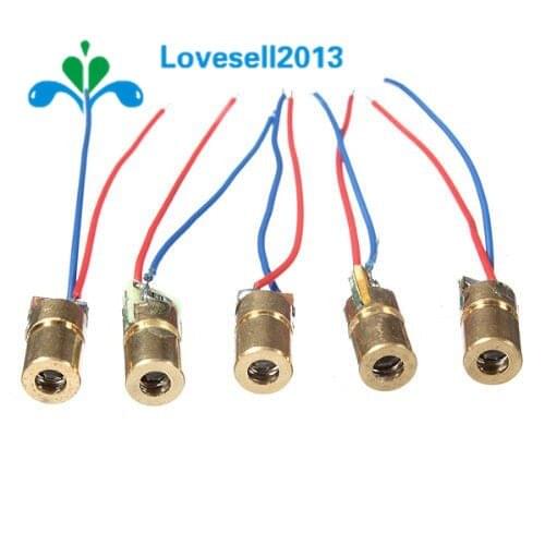2 PCS Mini 650nm 5mW 5V Laser Dot Diode Module Head