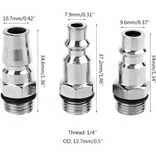 3PCS Quick Coupler Air Hose Connector Fittings 1/4 NPT Plug Compressor US JP EU Y5JA