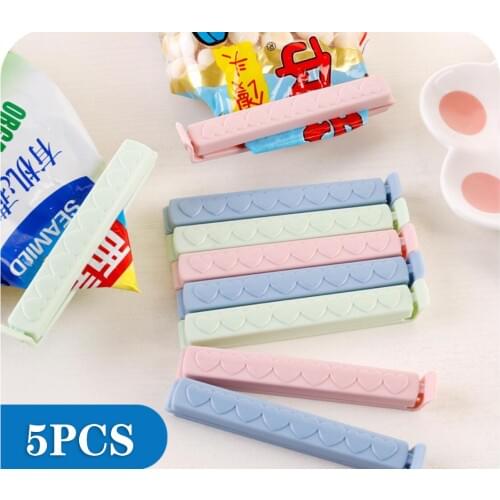 5Pcs Portable New Kitchen Storage Food Snack Seal Sealing Bag Clips Sealer Clamp Plastic Tool Kitchen Accessories Wholesale