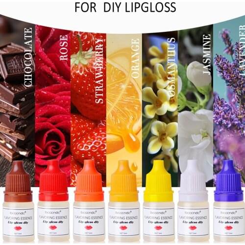 7 Flavors Natural Flavor Essence for Handmade Cosmetic Lip Gloss Base Lipgloss DIY Food Grade Fragrance Flavoring Essential oil