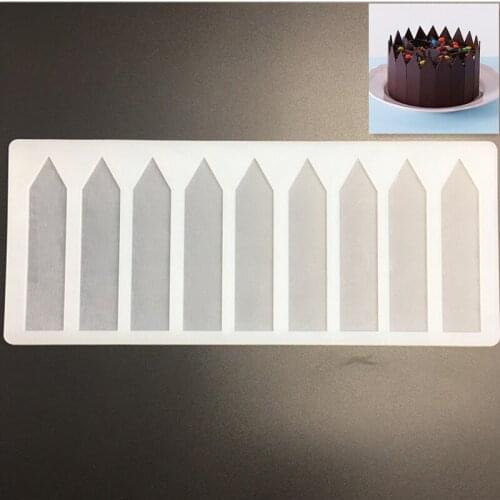 9 Cavity Chocolate Insert Triangular Fence Fondant Silicone White Cake Mold Chocolate Baking Decorating Tools #1