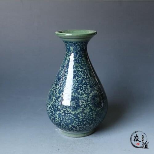 Jingdezhen antique porcelain, water culture, jade pot, small vase, flower arrangement and decoration