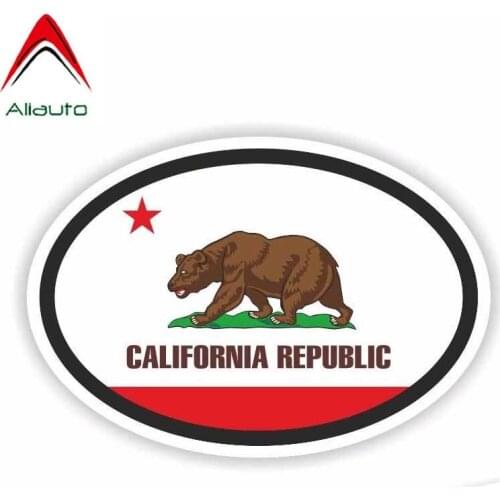 Aliauto Personality Car Stickers California Republic Country Code PVC Waterproof Sunscreen Anti-UV Decal Accessories,13cm*8cm