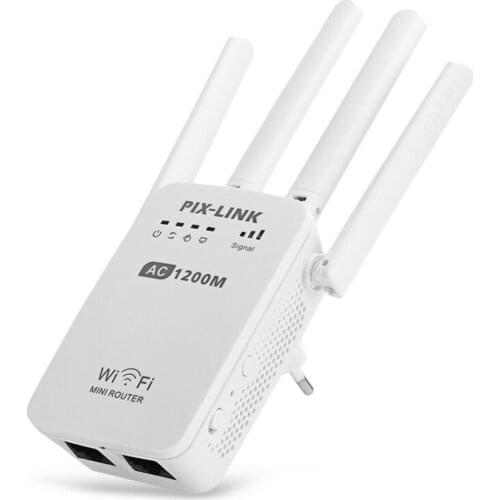 PIXLINK 5GHz 2.4G AC1200 Wireless Mini Router AP Wifi Repeater Long Range Extender Booster Dual Band English Firmware LV-AC05