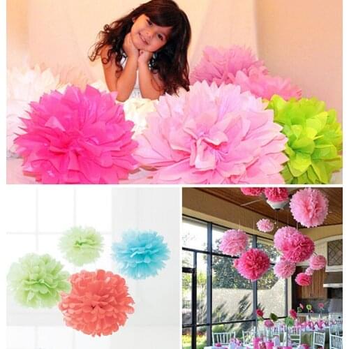 1pcs 8" (20cm) colorful paper pompoms rose baby decorations DIY paper flowers balls wedding 23 colors available