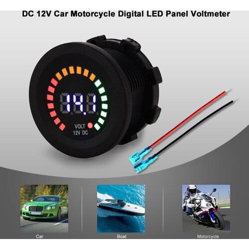 DC 12V Car Motorcycle Boat Digital LED Panel Voltage Display Volt Meter Voltmeter