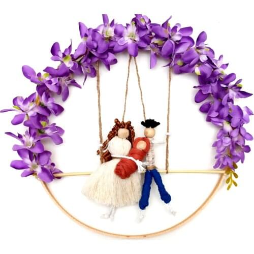 Purple Flower Mom Dad and Baby Wall Decor