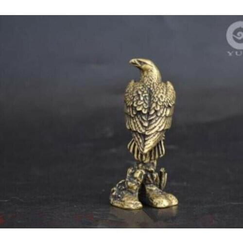 Chinese Collection old Asian archaize old brass eagle small statue pendant