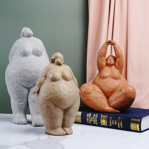 European-style creative yoga fat woman resin ornaments home living room bedroom desktop crafts ornaments European art style