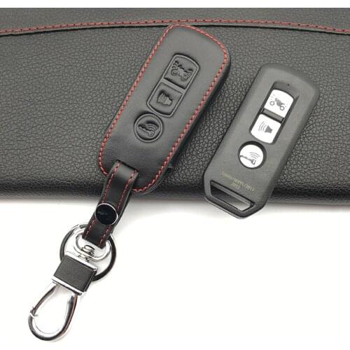 Fashion style genuine leather motor key cover protection kit skin for Honda 2016 PCX 125 150 Motorcycle 3 buttons remote control