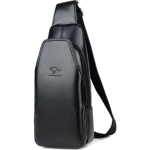 Weysfor Mens Fashion Crossbody Bag Theftproof Leather Business Sling Bags Male Casual Chest Bags Shoulder Bags Chest Waist Pack
