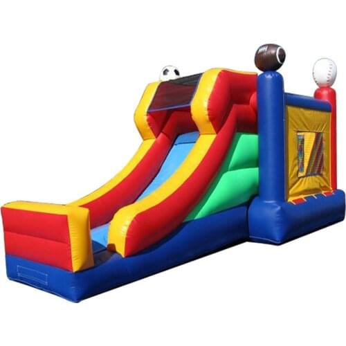 Inflatable bouncer slide combo for sale/PVC inflatable bouce house with slide for kids