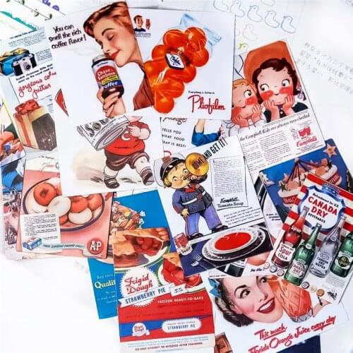 Stickers 19pcs American vintage ads food Stickers For scrapbooking stickers /decorative/DIY craft photo albums paper