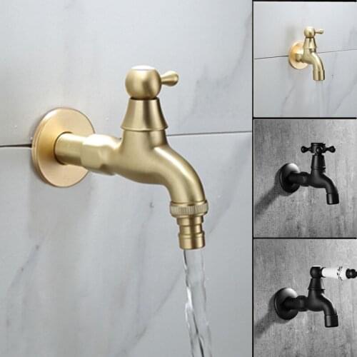 Retro Wall Mounted Single Cold Washing Machine Hand Faucet Quick Opening and Water Nozzle for Bathroom Gardening Mop Pool Tap