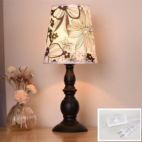 Retro Bedside Table Desk Lamp 220v 3W Yellow Light LED Light Bulb Illumination Bedroom Decoration Lamps Eye Protection E11872