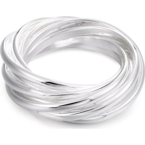 New 925 Silver Ring Multi-Circle Ring Ring For Women & MenS Jewelry Gift 8