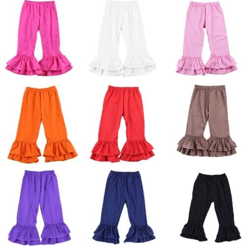 Baby girl Clothing Child Solid Cotton Pants 1-12 Years Trousers Childrens Pants Kids Baby Girl Ruffle Pants Flare Pants