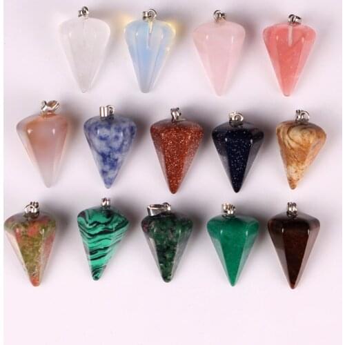 New Statement Choker Fashion Charms Natural Crystal Gem Beads Pendant Pink Quartz Birthstone Women Jewelry Pendant for Necklace