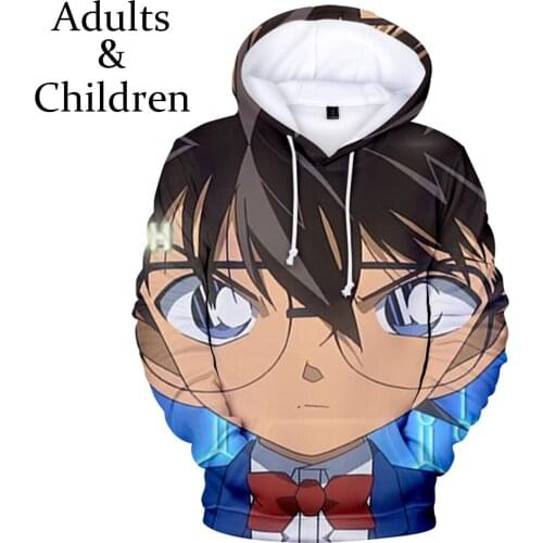 Casual 3D Detective Conan Children Hoody New Harajuku kids Hoodies Fashion boys girls Men women Autumn 3D Hooded Sweatshirt tops