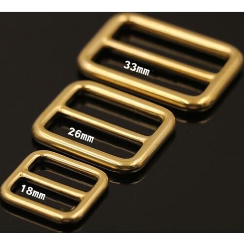 Solid brass DIY leather craft tri-glide belt buckle precise casting strap ring 5pcs/lot