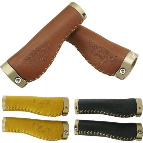 Propalm 1032EP Bicycles Retro Cowhide Genuine leather Handlebars Grips cover for MTB mountian Folding Bike Fixed Gear
