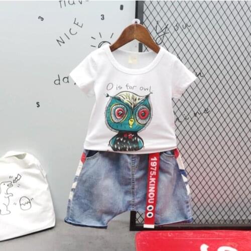 Cartoon Baby Boy Clothing Set Summer New Style Infant Baby Boys Cotton T-Shirts And Shorts Kids Clothes 2-6Years