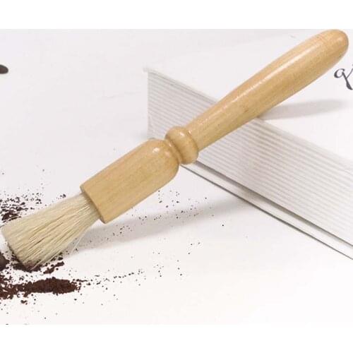 Coffee Machine Brush Wood Handle & Natural Bristles Machine Group Head Cleaning Kitchen Tools Coffee Grinder Brushes