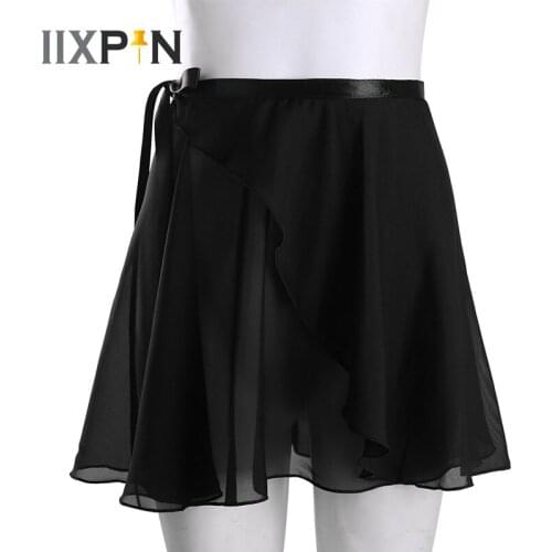 Women Girls Chiffon Ballet Wrap Skirt Dance Skate Wrap Over Scarf gymnastic dress Waist Tie Ballet Skirts ballerina Dance Dress