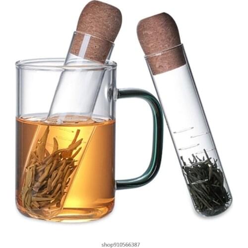 Cork Glass Bottle Transparent Tea Strainer Mini Empty Bottle Tea Infuser Tube Brewing Test Tube for Home Office D22 Dropship