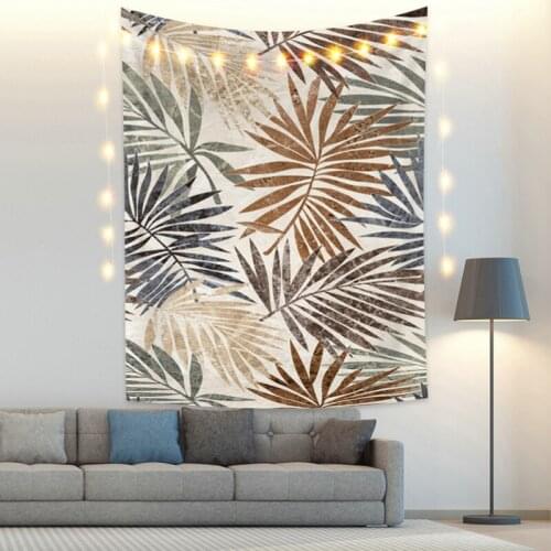 Tropical Tapestry Red Brown Leaves Vintage Exotic Summer Plant Nature Frame for Bedroom Photography Wall Decor