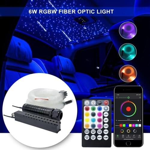 Car Roof Star Lights DC12V 6W RGB Bluetooth app LED Plastic Fiber Optic Light 2M 0.75mm 150~200pcs with Shooting Meteor Effect