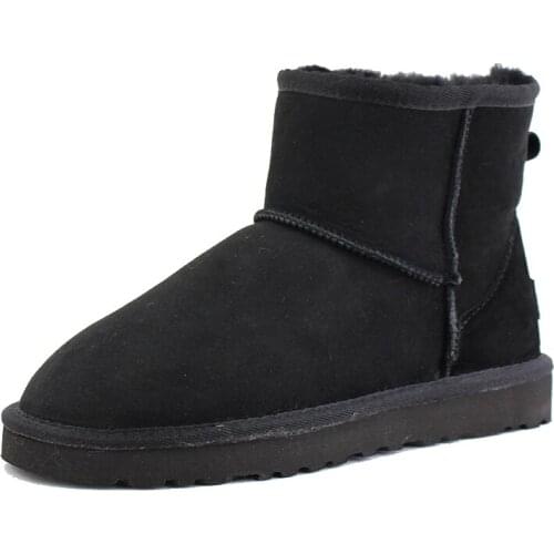 UVWP Top Quality 100% Genuine Sheepskin Leather Snow Boots Natural Fur Winter Boots Warm Wool Snow Boots Women Ankle Boots
