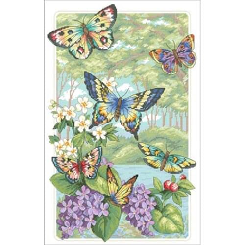 Butterfly forest patterns Counted Cross Stitch 11CT 14CT DIY wholesale Chinese Cross Stitch Kits Embroidery Needlework Sets