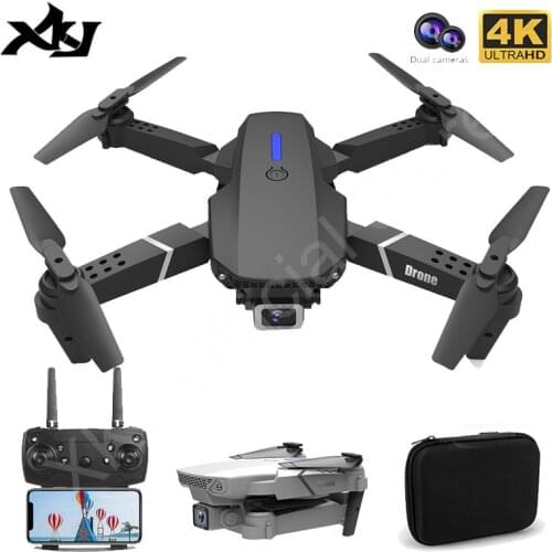 XKJ 2021 New E88 Pro Drone With Wide Angle HD 4K 1080P Dual Camera Height Hold Wifi RC Foldable Quadcopter Dron Gift Toy